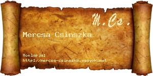 Mercsa Csinszka névjegykártya